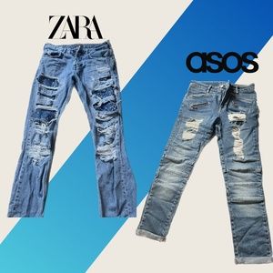 Distressed Mens' Jeans